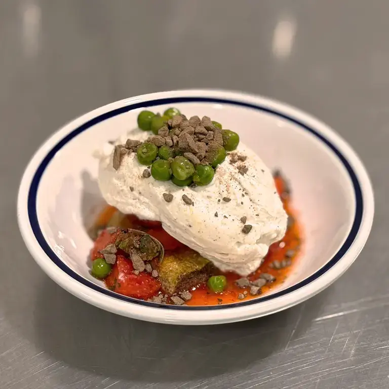 Strawberries, Peas, Mascarpone and Chocolate