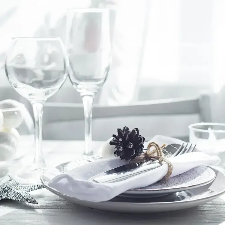 A Christmas table setting