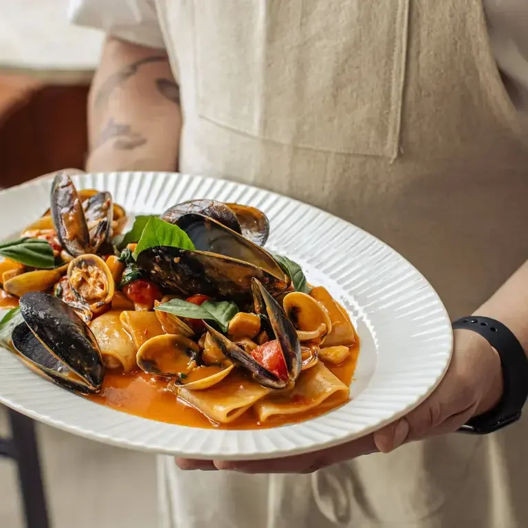 A seafood pasta dish at Flaminia in Sydney.
