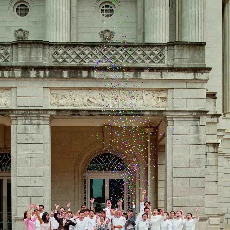The Odette team outside the National Gallery, Singapore