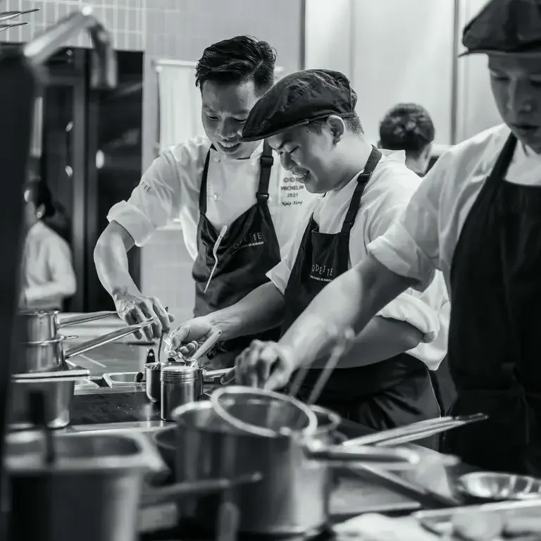 Chefs at work at Odette.