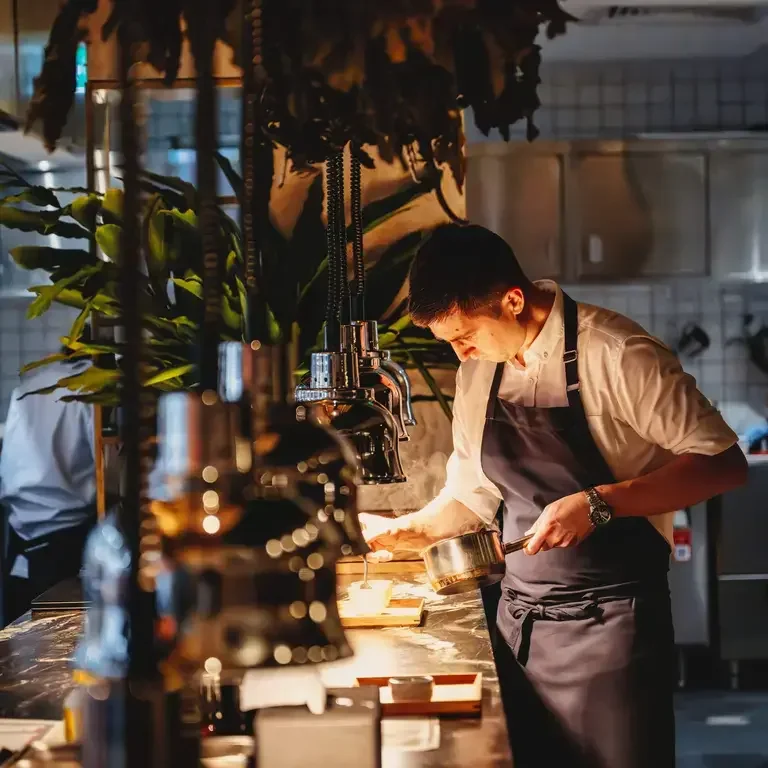 Chef Josh Niland on the pass at Saint Peter.