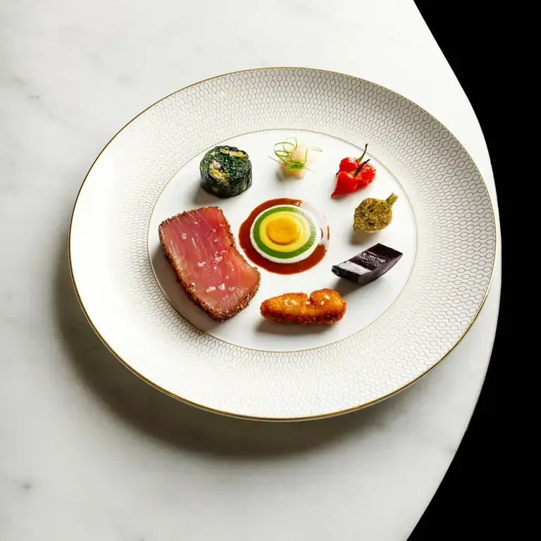 A dish of small bites at Saint Peter in Sydney.