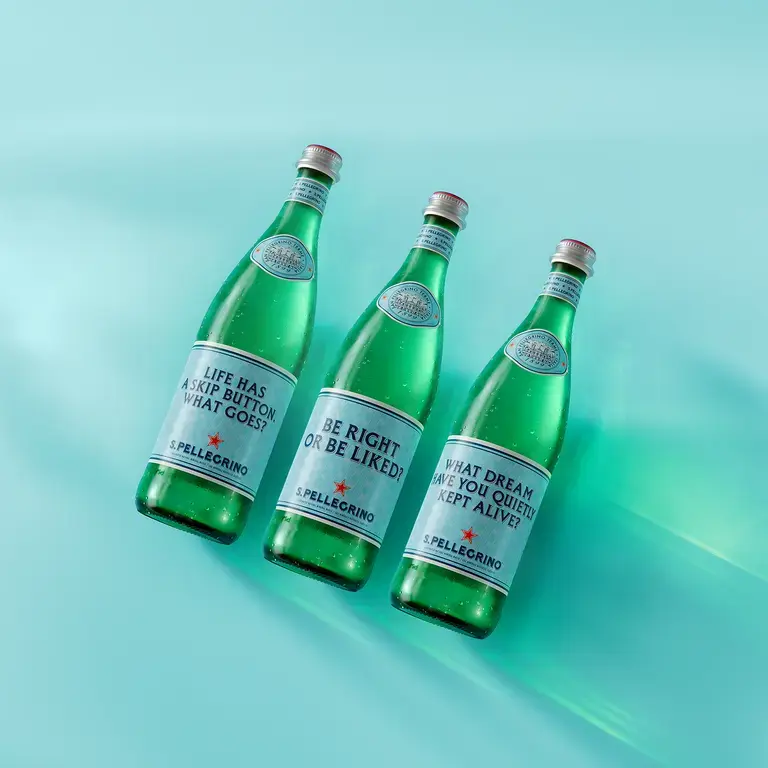 S.Pellegrino bottles: Spark campaign.