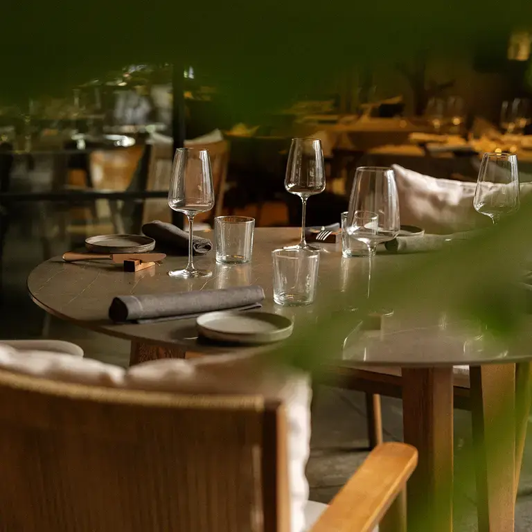 A set table at Ostería del Becco in Mexico City.
