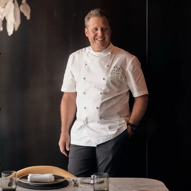 Ross Lusted in chef whites.