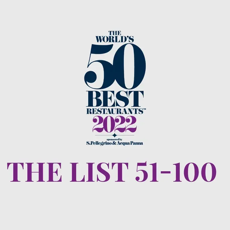 Graphics reading World's 50 Best list 51 to 100