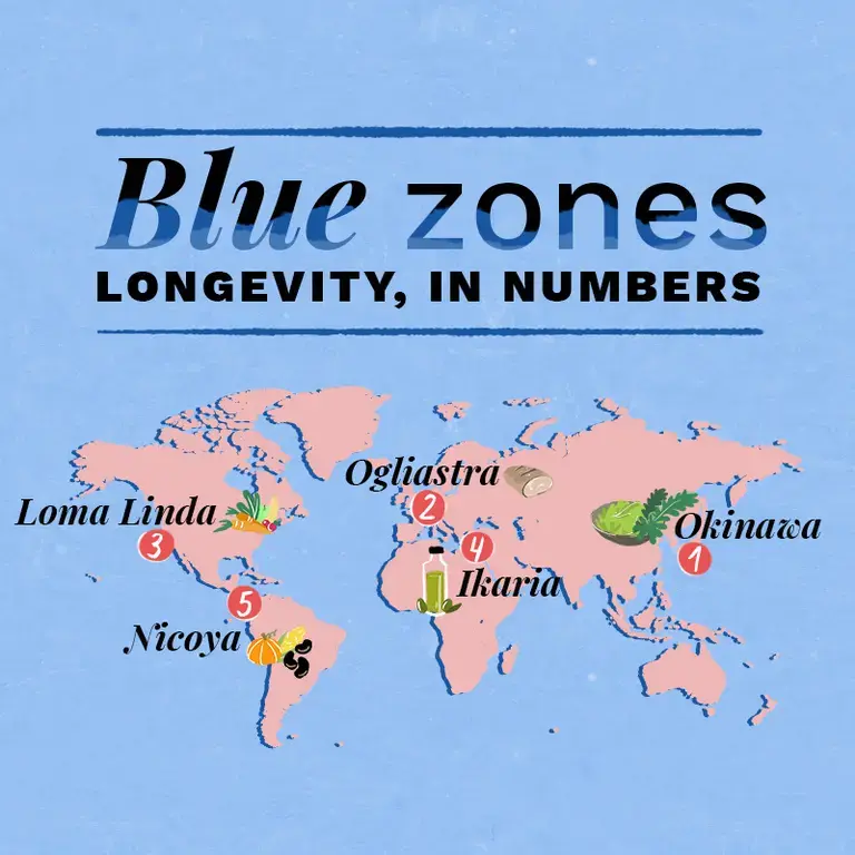 The five blue zones.