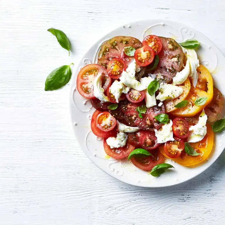 Mozzarella and tomato salad.