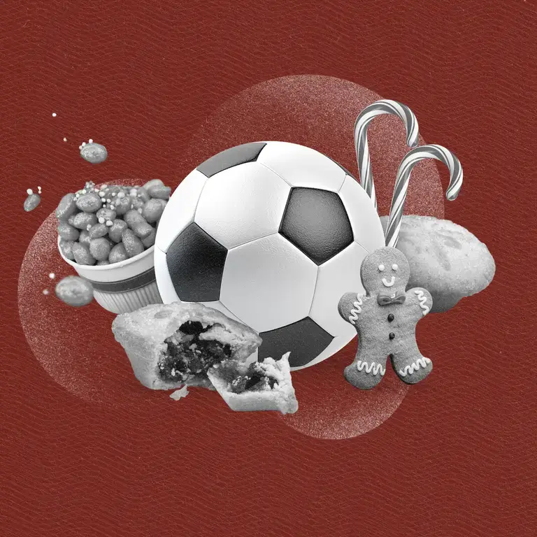 football and chrismas snacks