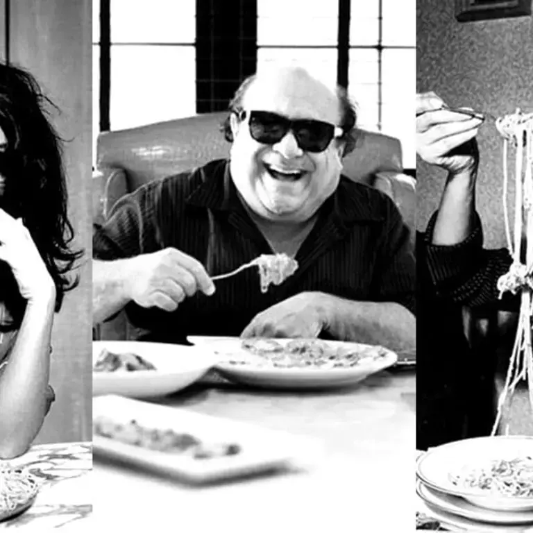 Famous people eating spaghetti