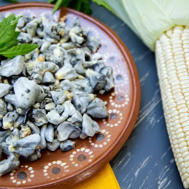 A plate of huitlacoche.