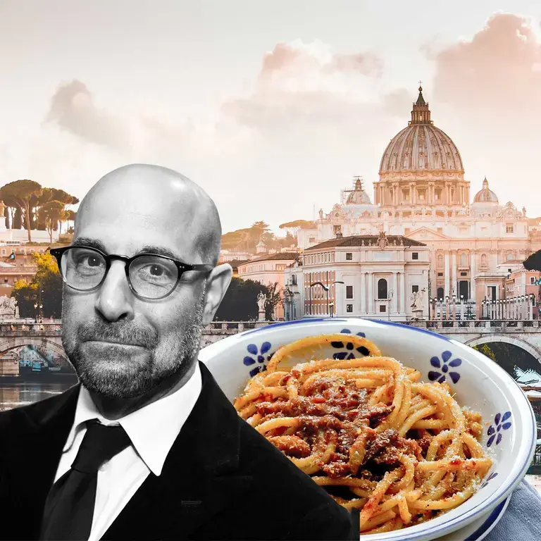 Stanley Tucci searching rome