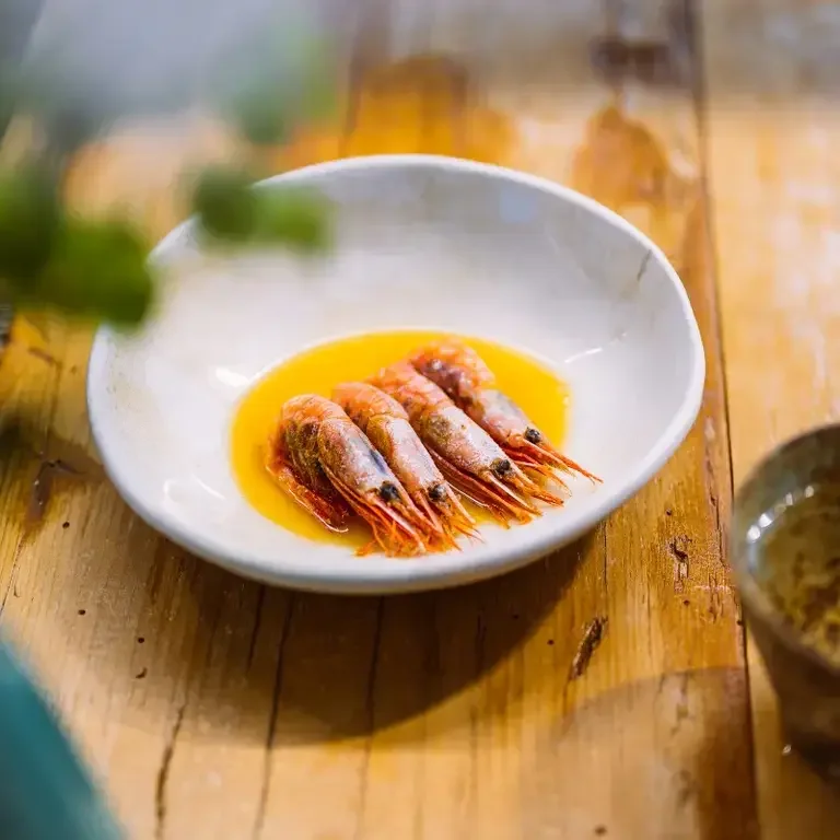 Prawns at Bika Farm tables champêtres in Québec.