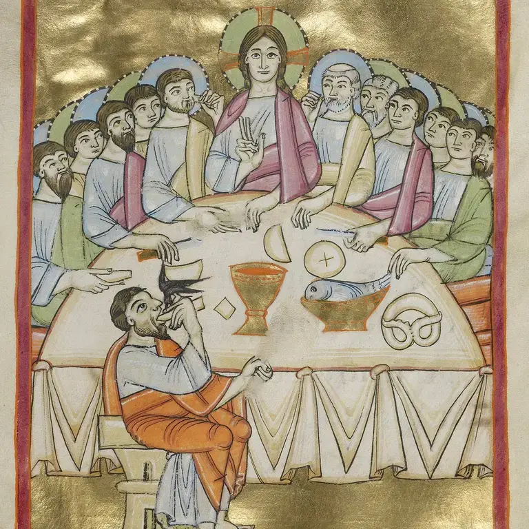 Medieval last supper illustration