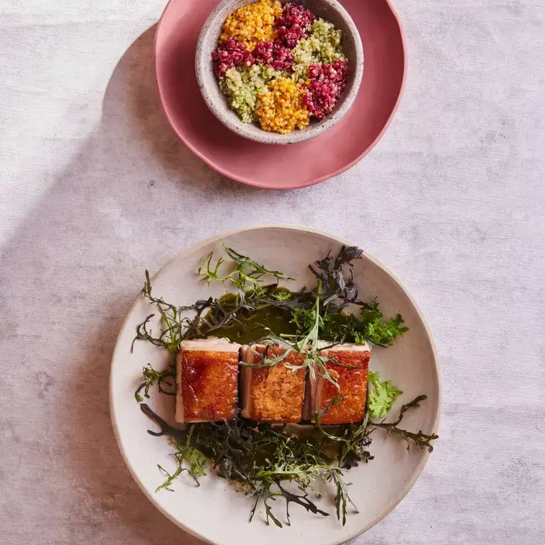 Pork belly confit at Mauka restaurant in Cusco.