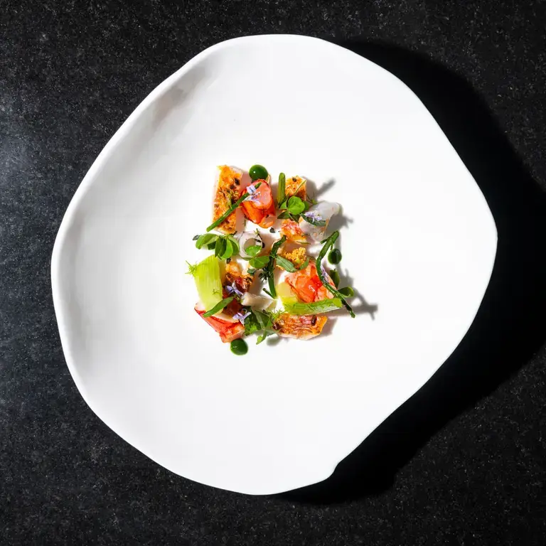 A fine dining dish at La Villa Madie