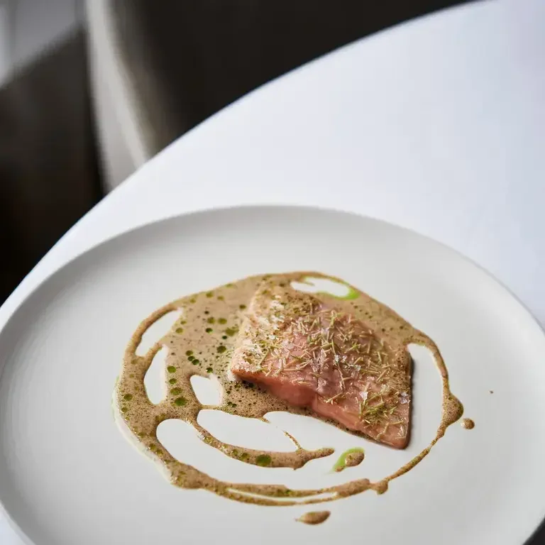 Char from the Val Lumnezia Distilled dairy cream Fir_memories restaurant