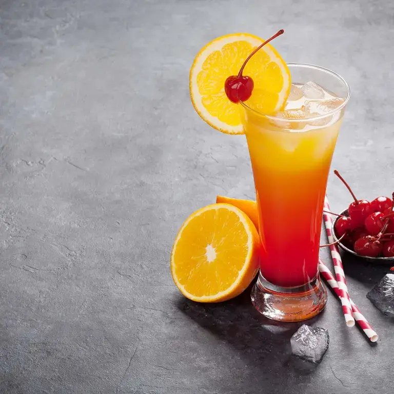 Tequila sunrise grenadine cocktail.