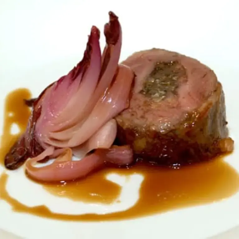 Thigh Of Lamb Stuffed With Radicchio And Red Tropea Onions