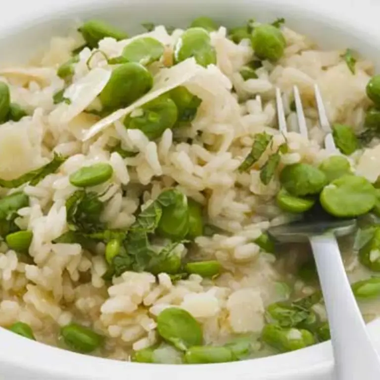 Fava Bean Risotto with Parmesan