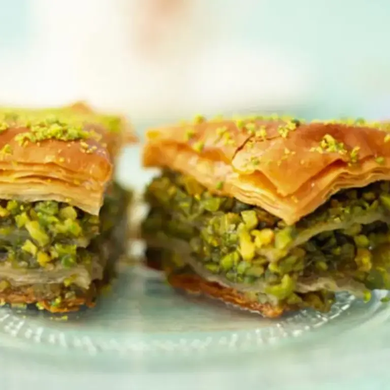 Greek Baklava with Honey and Pistachios