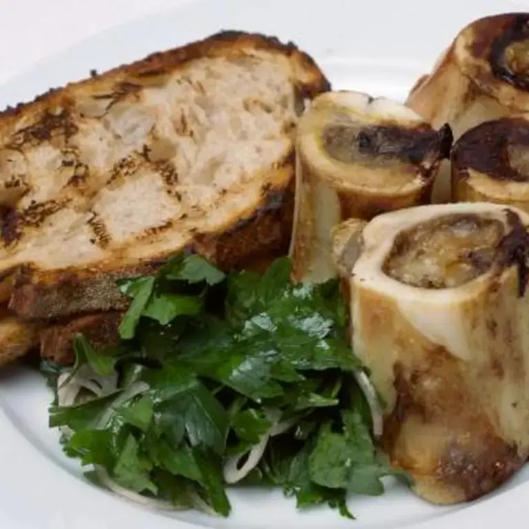 Roast Bone Marrow and Parsley Salad