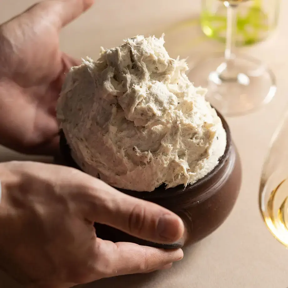 Creamed salt cod at Daniel Canzian restaurant.