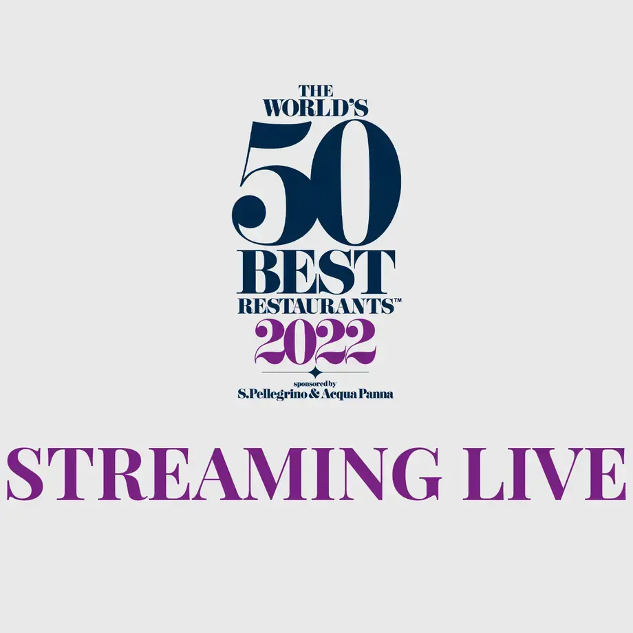 50 Best Restaurants logo and 'streaming live'