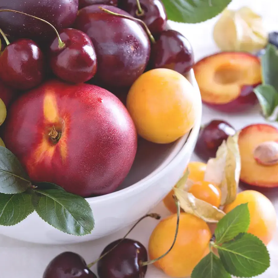 A selection of summer fruits.