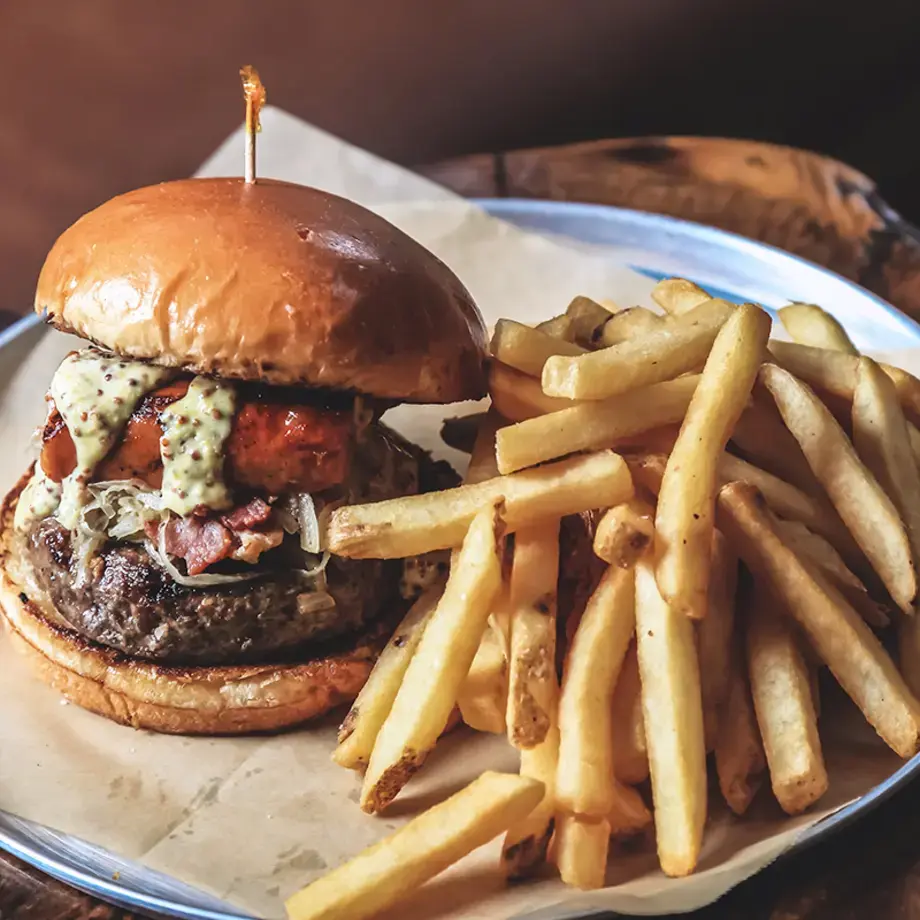 Burger and fries.