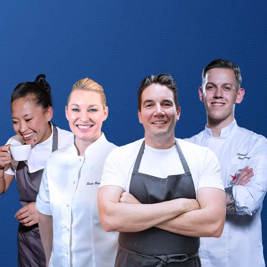 Chefs Aisha Ibrahim, Emma Bengtsson, Mitchell Lienhard, and Daniel Garwood.