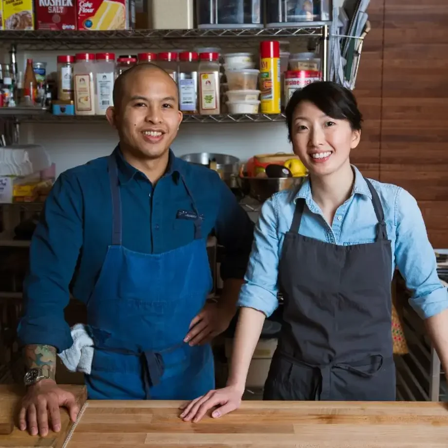 Chefs Tim Flores and Genie Kwon.