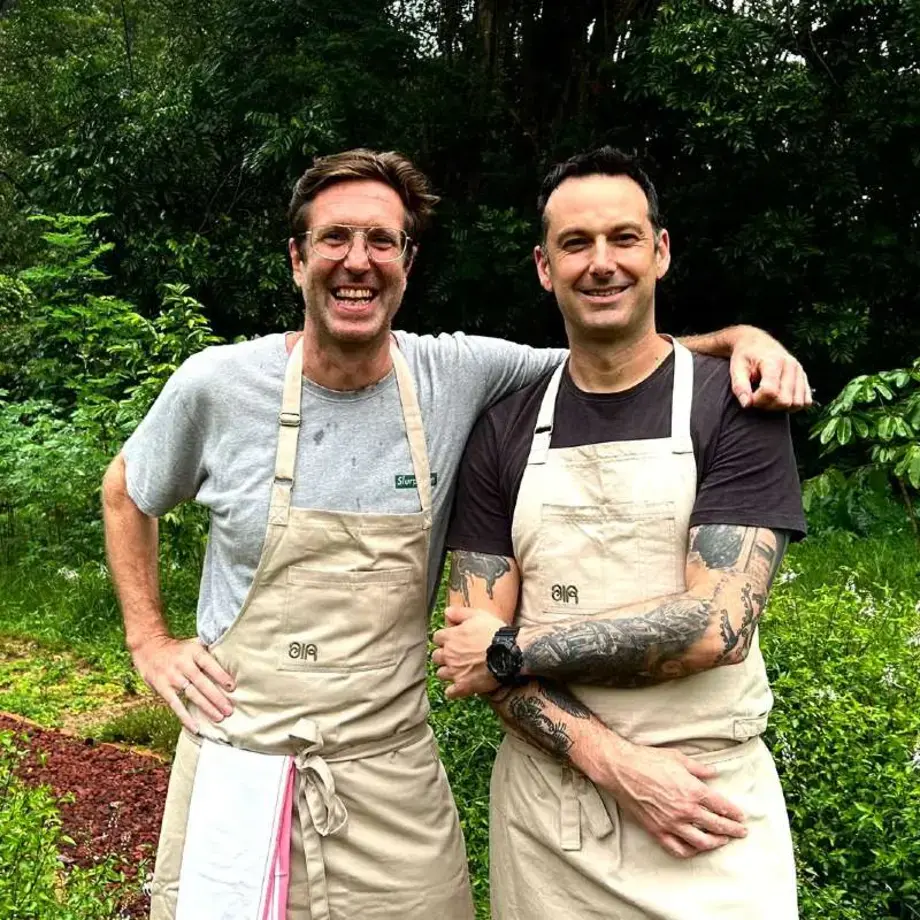 Chefs Will Goldfarb and Matt Orlando at Air in Singapore.
