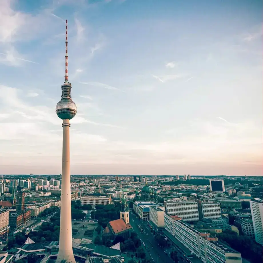 an aerial shot of Berlin