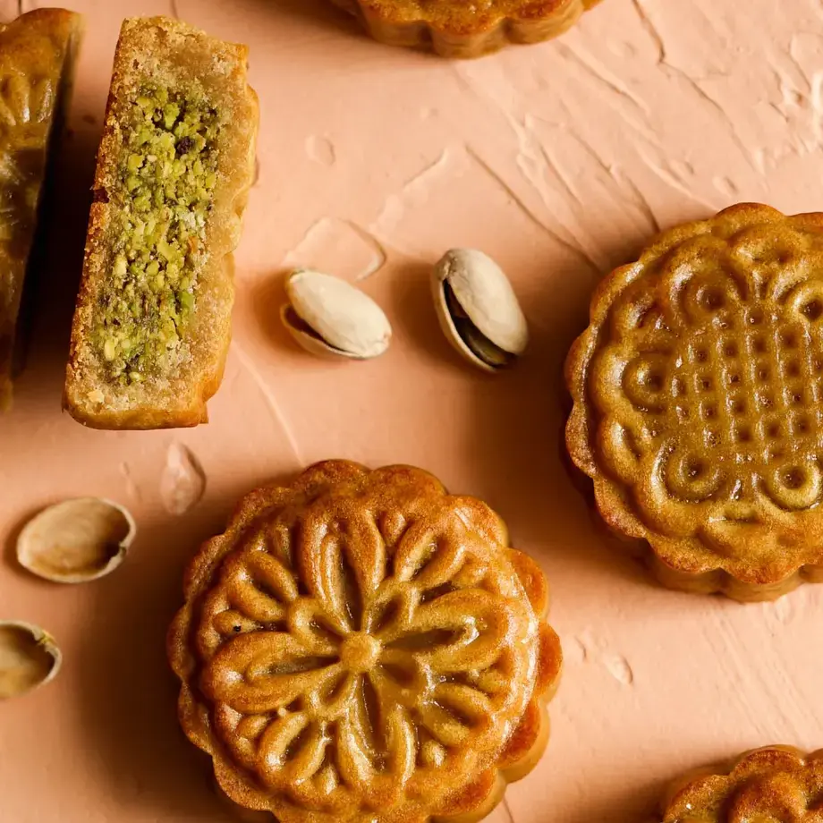 Honey Pistachio Mooncakes by Kristina Cho