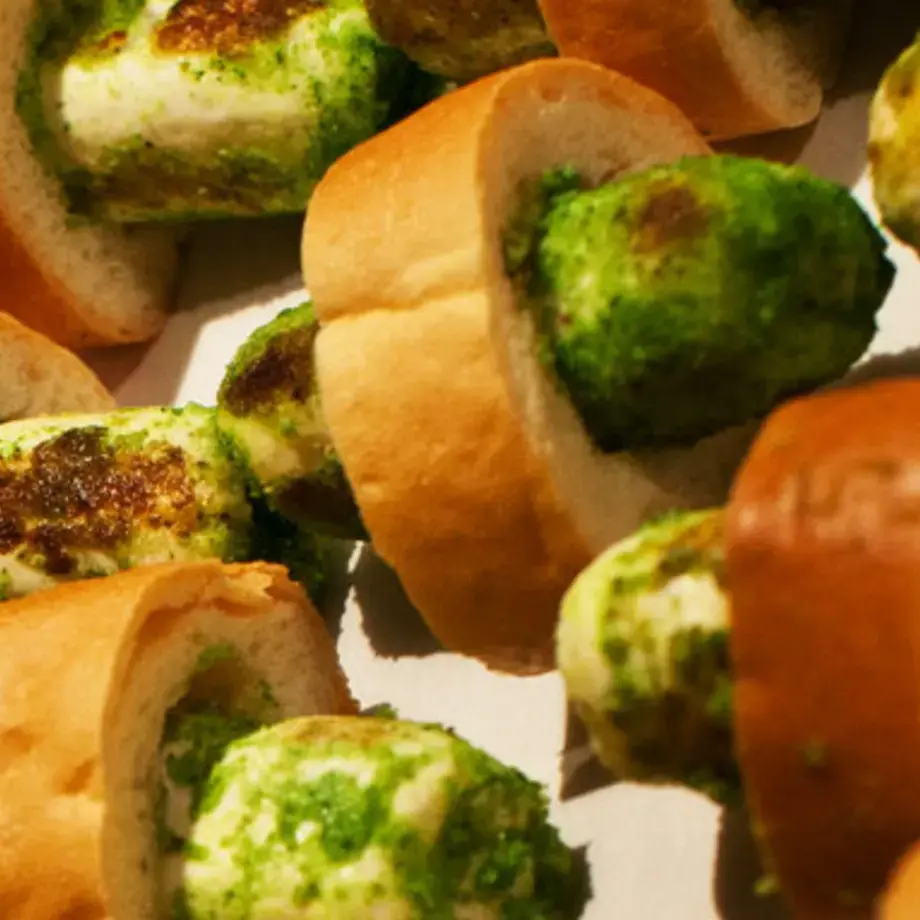 Squid Hot Dog With Mustard Sauce And Raspberry And Ginger Sauce