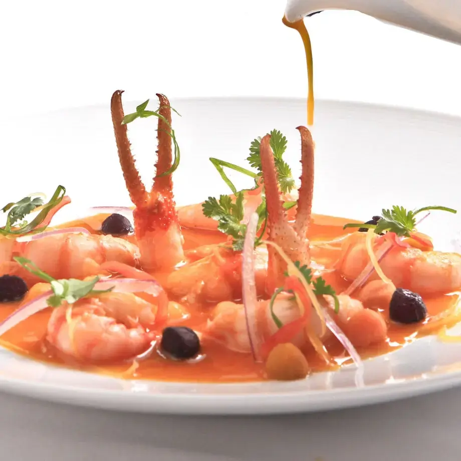 Camarones Del Sur: Shrimps Hot Ceviche In A Juice A La Piedra