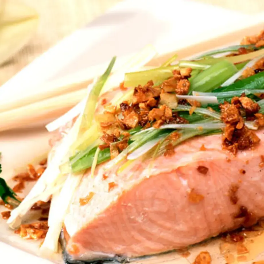 Cantonese Style Steamed Salmon Fillet