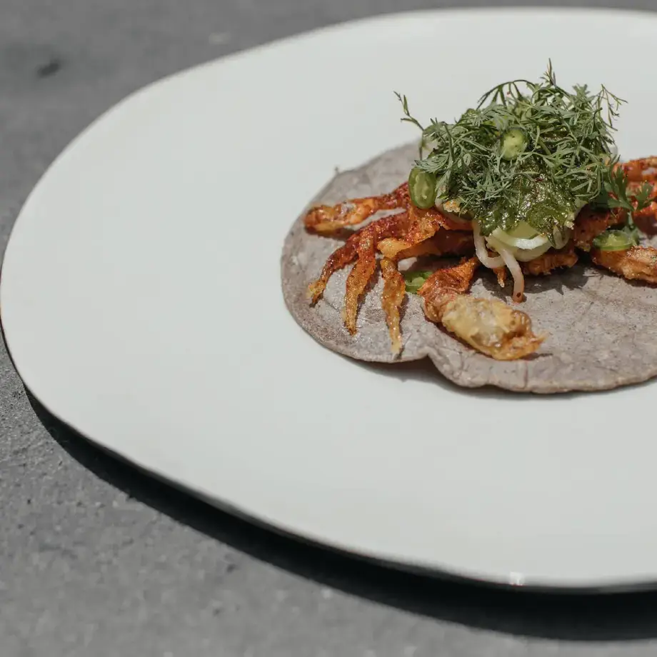 Taco de jaiba desnuda