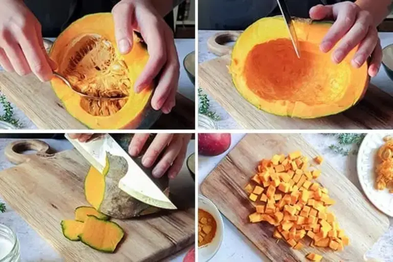 Pumpkin velouté soup step1