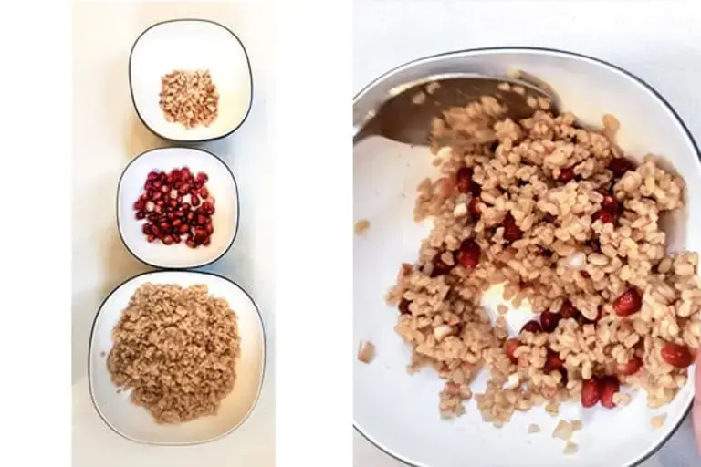 Almonds, pomegranate and wheat
