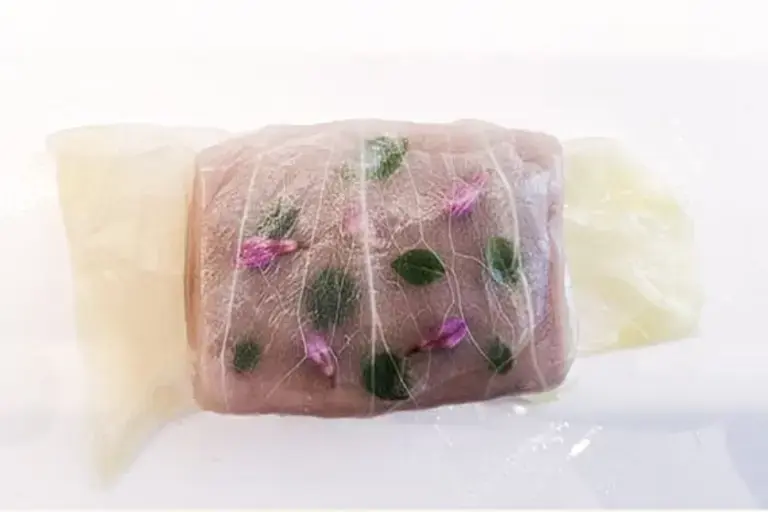 tongue covered with the cabbage leaf