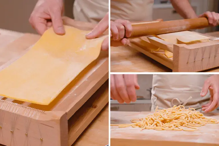 Using a pasta cutter.