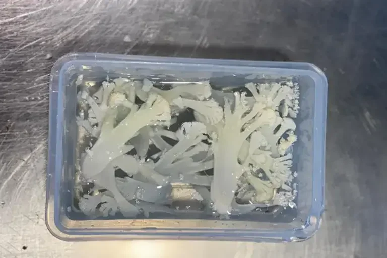 Cauliflower in cold water