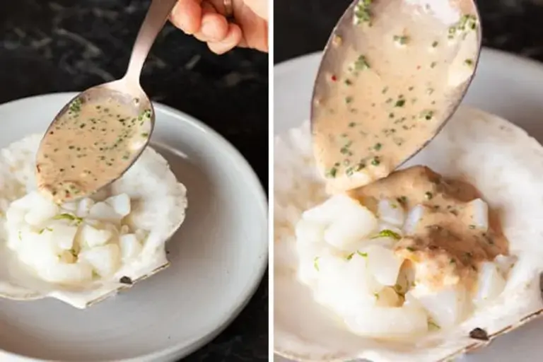 coconut sauce on scallop