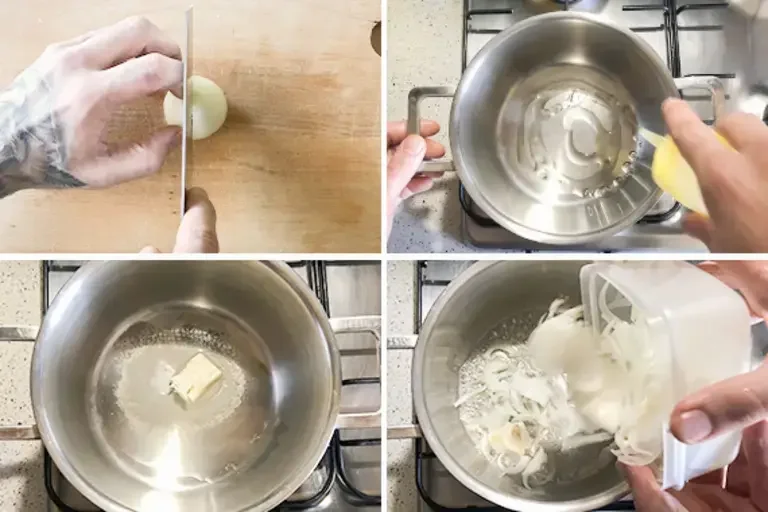 cooking the onion