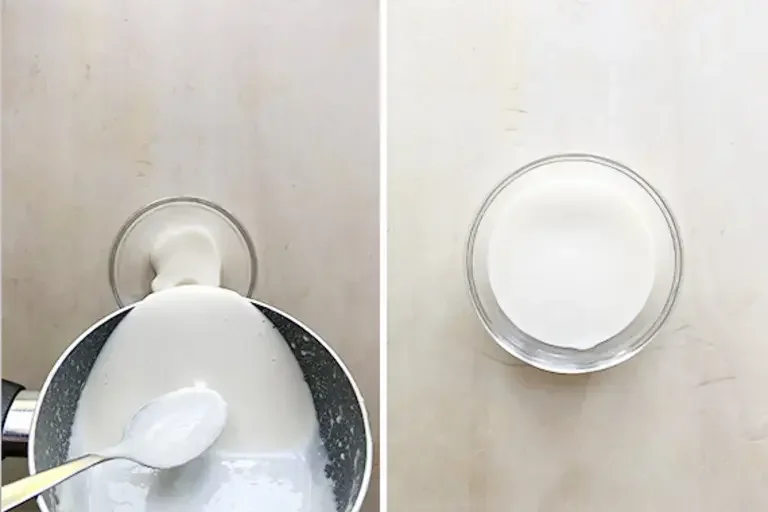 Parmesan mousse in a glass