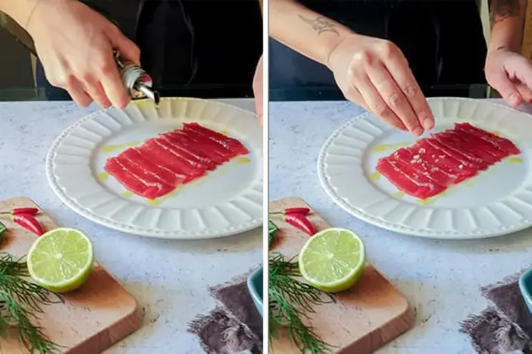 dressing carpaccio for Tuna carpaccio recipe