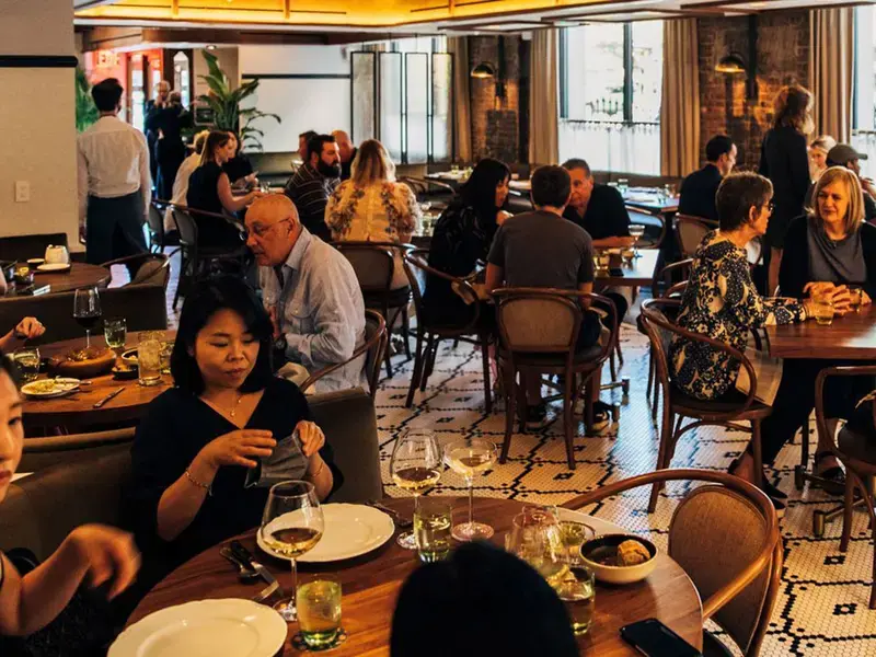 The busy dining room at Francie.